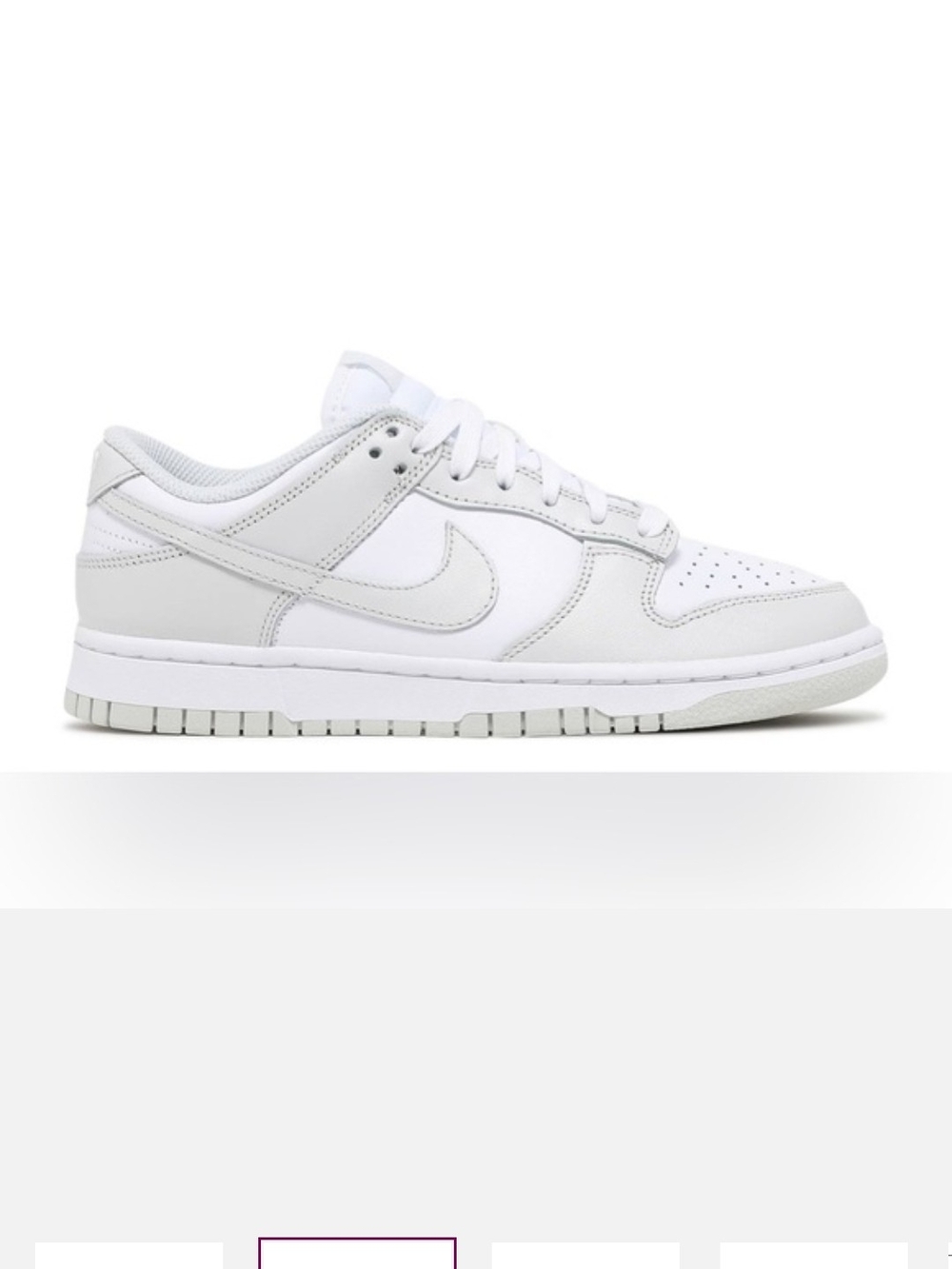 Nike Low-Top Sneakers in White and Light Gray Great Condition 71/2